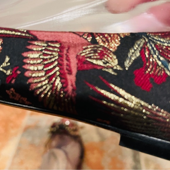🐦‍🔥RARE!  Sam Edelman Satin Embroidered Decorative Spikes, Birds/Floral Flats. - Picture 7 of 15